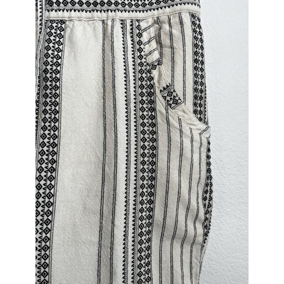 Anthropologie Pants Womens Large Cream Black Essential Beach Boho Aztec Tassel - Picture 6 of 14